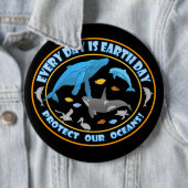 Stop walvisjacht ronde button 6,0 cm (In situ)