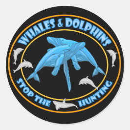Stop walvisjacht ronde sticker