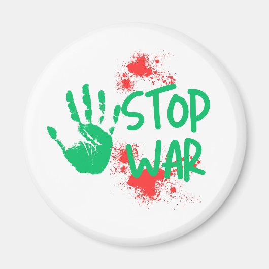 Stop War – Bold Handprint Anti-War Graphic Design Magneet (Voorkant)