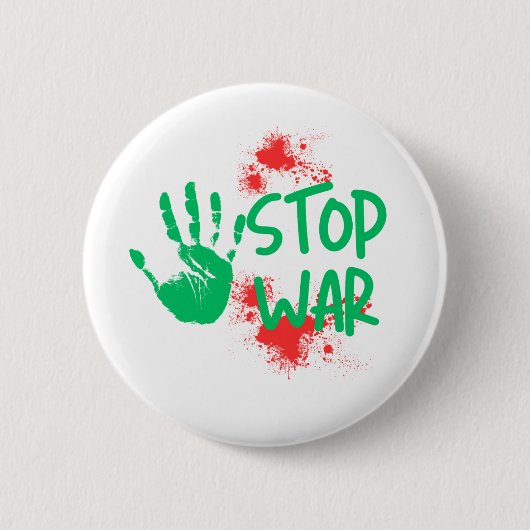 Stop War – Bold Handprint Anti-War Graphic Design Ronde Button 5,7 Cm (Voorkant)