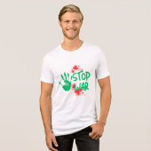 Stop War – Bold Handprint Anti-War Graphic Design Tri-Blend Shirt (Voorkant volledig)