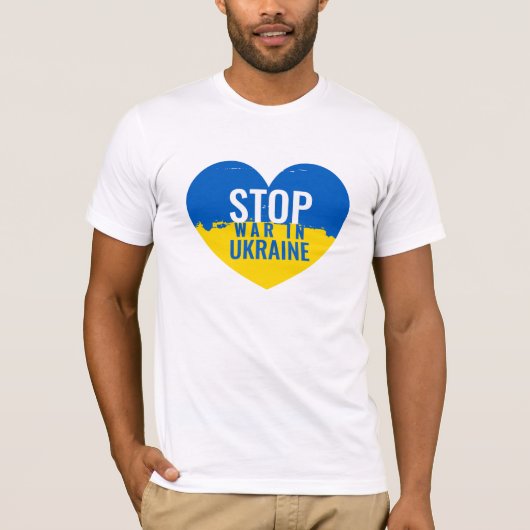 Stop War in Ukraine. I support Ukraine. T-shirt (Voorkant)