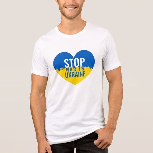 Stop War in Ukraine. I support Ukraine. Tri-Blend Shirt (Voorkant)