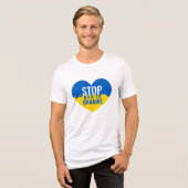 Stop War in Ukraine. I support Ukraine. Tri-Blend Shirt (Voorkant volledig)