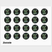 stop war peace symbol ukraine flag text message ronde sticker (Vel)