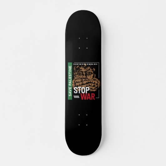 Stop War Save Palestine Persoonlijk Skateboard (Voorkant)