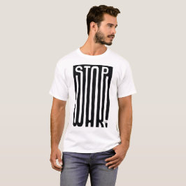 Stop War World Peace Zwart-wit kunst T-shirt
