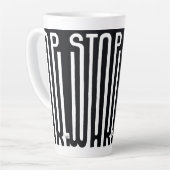 Stop War Zwart-Wit Motief Latte Mok (Linkerhoek)