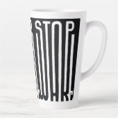 Stop War Zwart-Wit Motief Latte Mok (Rechts)