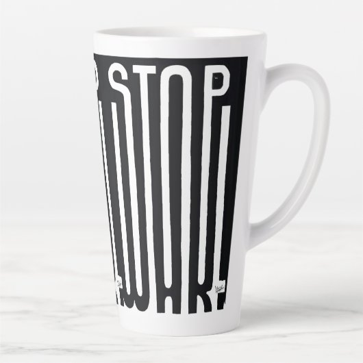 Stop War Zwart-Wit Motief Latte Mok (Rechts)