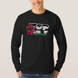 Stop Wars Palestina Vlagtekst Typografie ontwerp T-shirt