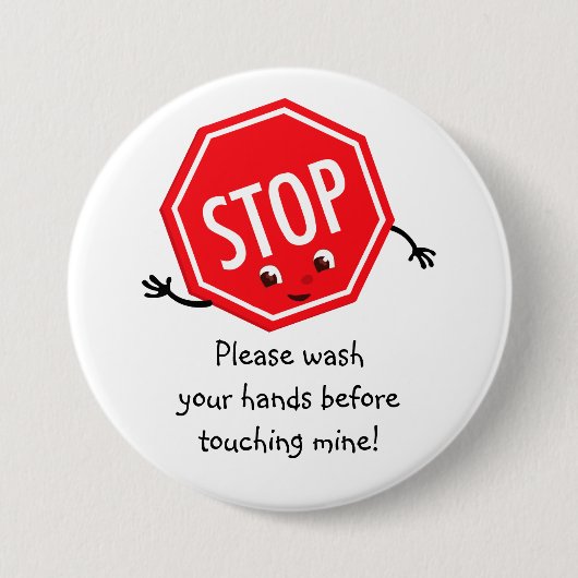 Stop Was Handen Button (Voorkant)