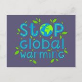 Stop wereldwijde opwarming briefkaart (Voorkant)