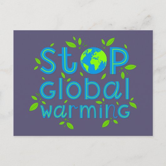 Stop wereldwijde opwarming briefkaart (Voorkant)