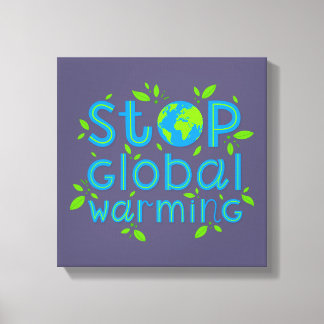 Stop wereldwijde opwarming canvas afdruk