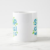 Stop wereldwijde opwarming grote koffiekop (Voorkant)