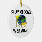 Stop wereldwijde opwarming keramisch ornament (Rechts)