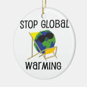 Stop wereldwijde opwarming keramisch ornament (Links)