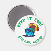 Stop wereldwijde opwarming magneet (Voorkant / Achterkant)