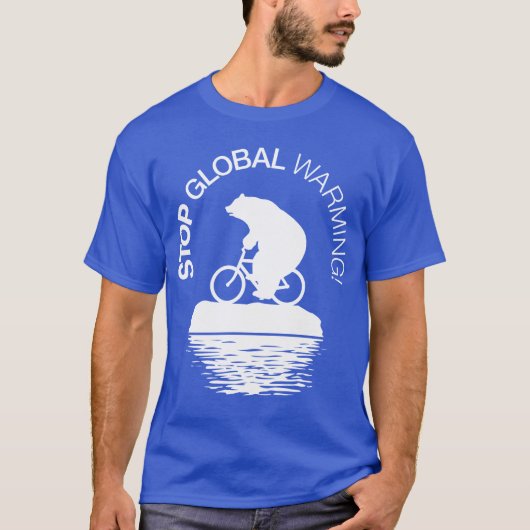 Stop wereldwijde opwarming: Polar Beer Bicycle T-s T-shirt (Voorkant)