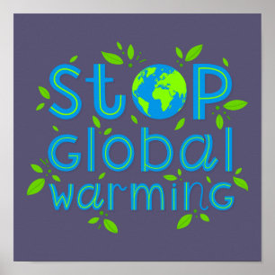 Stop wereldwijde opwarming poster