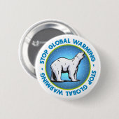 Stop wereldwijde opwarming ronde button 5,7 cm (Voorkant /achterkant)