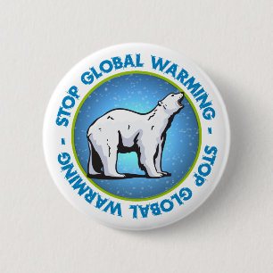 Stop wereldwijde opwarming ronde button 5,7 cm