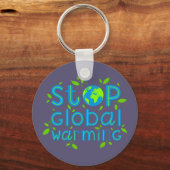Stop wereldwijde opwarming sleutelhanger (Voorkant)