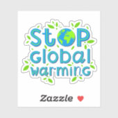 Stop wereldwijde opwarming sticker (Vel)