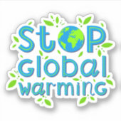 Stop wereldwijde opwarming sticker (Voorkant)