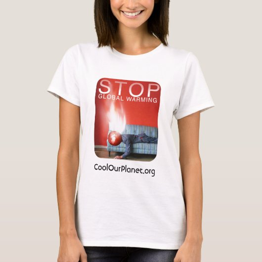 Stop wereldwijde opwarming t-shirt (Voorkant)