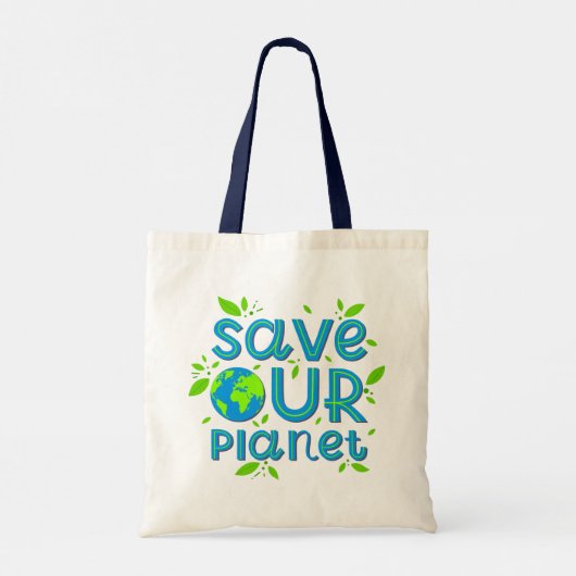 Stop wereldwijde opwarming tote bag (Achterkant)
