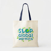 Stop wereldwijde opwarming tote bag (Voorkant)