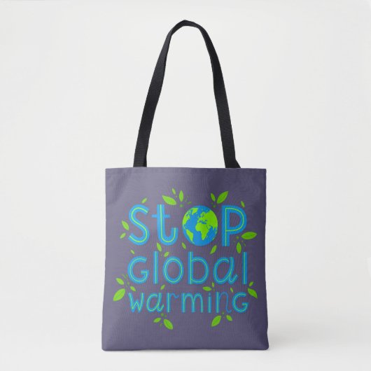 Stop wereldwijde opwarming tote bag (Voorkant)