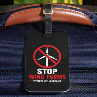 Stop windparken, bescherm ons landschap bagagelabel