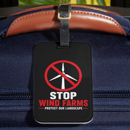 Stop windparken, bescherm ons landschap bagagelabel (Voorkant Insitu 2)