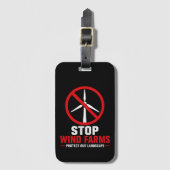 Stop windparken, bescherm ons landschap bagagelabel (Voorkant (verticaal))