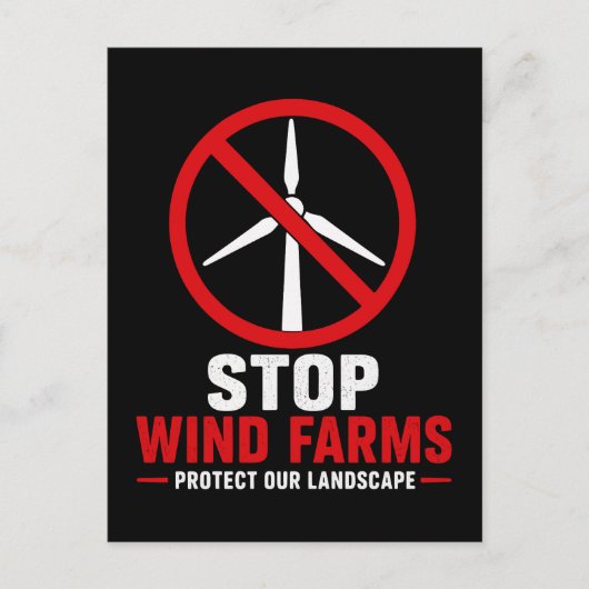 Stop windparken, bescherm ons landschap briefkaart (Voorkant)