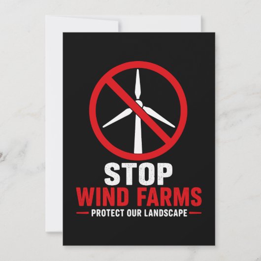 Stop windparken, bescherm ons landschap kaart (Voorkant)