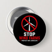 Stop windparken, bescherm ons landschap ronde button 7,6 cm (Voorkant /achterkant)
