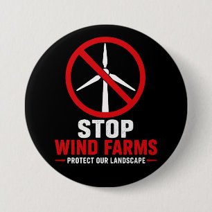 Stop windparken, bescherm ons landschap ronde button 7,6 cm