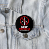 Stop windparken, bescherm ons landschap ronde button 7,6 cm (In situ)