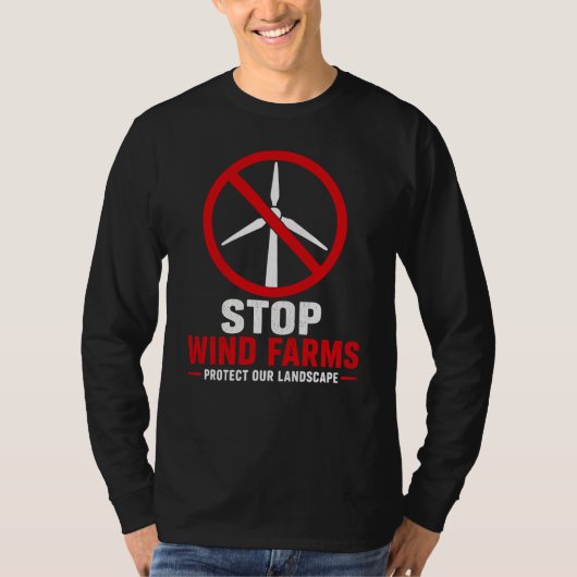 Stop windparken, bescherm ons landschap t-shirt (Voorkant)