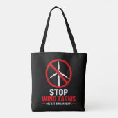 Stop windparken, bescherm ons landschap tote bag (Achterkant)