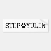 STOP YULIN Animal Awareness Bumpersticker (Voorkant)