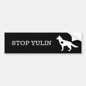 "STOP YULIN" Bumpersticker voor dierenwelzijn (Voorkant)