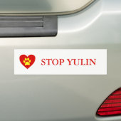 "STOP YULIN" Bumpersticker voor dierenwelzijn (Op auto)