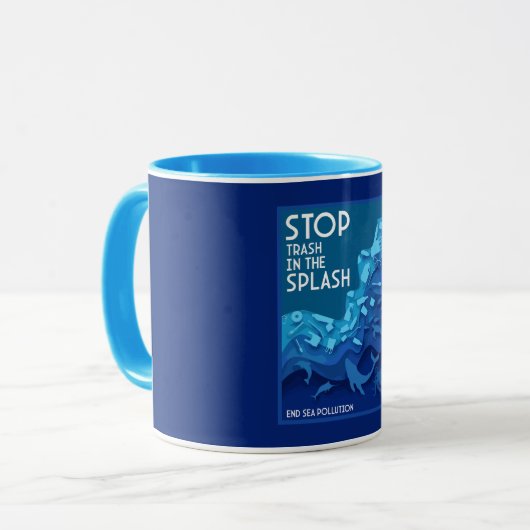 Stop Zeevervuiling Mok (Voorkant links)