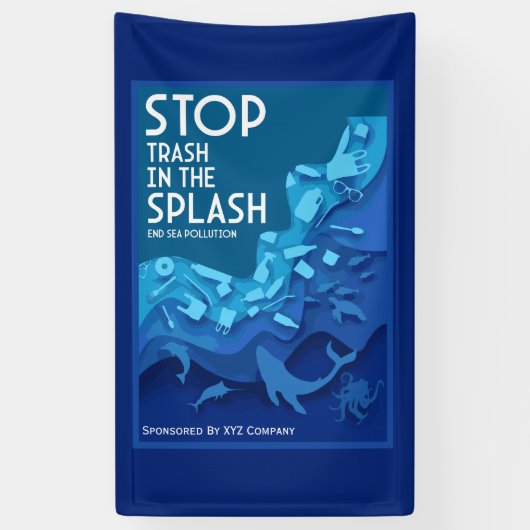 Stop Zeevervuiling Spandoek (Verticaal)