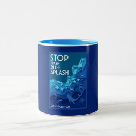 Stop Zeevervuiling Tweekleurige Koffiemok